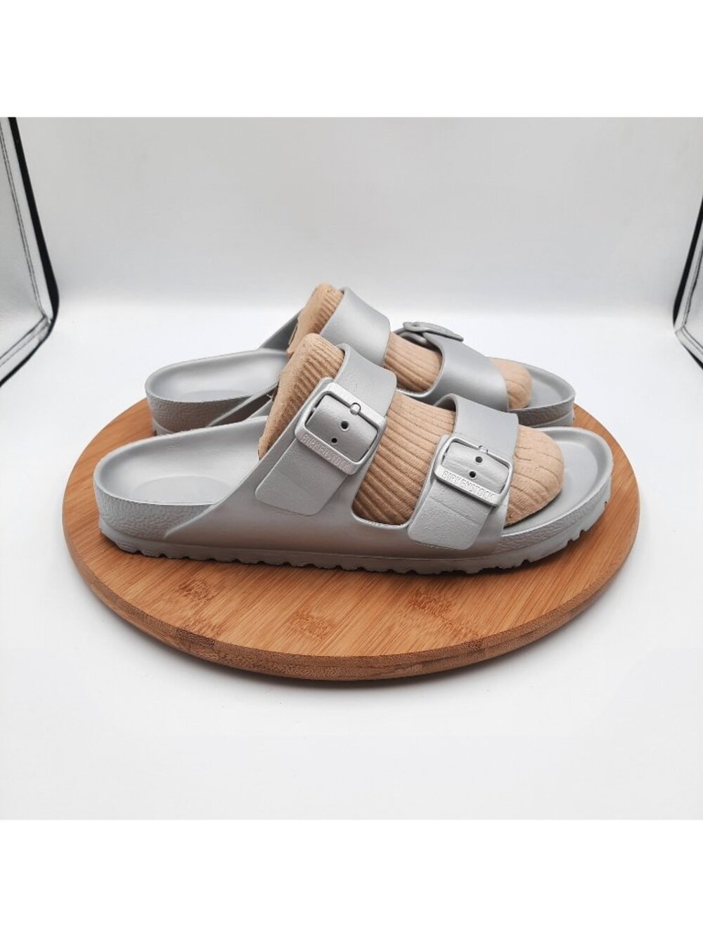 Birkenstock Arizona EVA Womens Size 41 US 10 Sandals Silver Slip On Lightweight